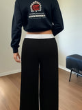Casual patchwork regular high waist color matching trousers