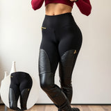 Black casual solid color stitching large size pants